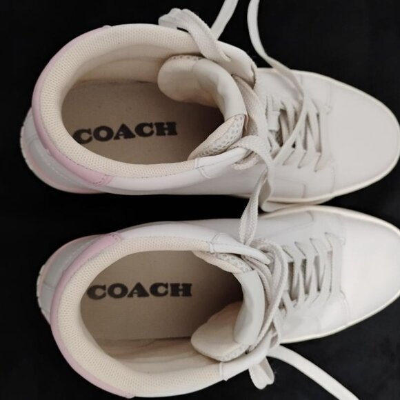 Coach Leather High Top Woman Sneakers Size 7.5 - Picture 6 of 10